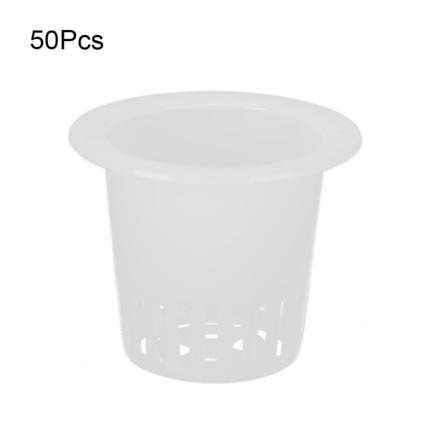 50 stk Hydroponics plantekurv Jordfri dyrking Blomsterplante Voksende Mesh PotWhite
