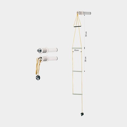 Rescue ladder boat Nuova Rade, flush mounted, 3 steps, yellow