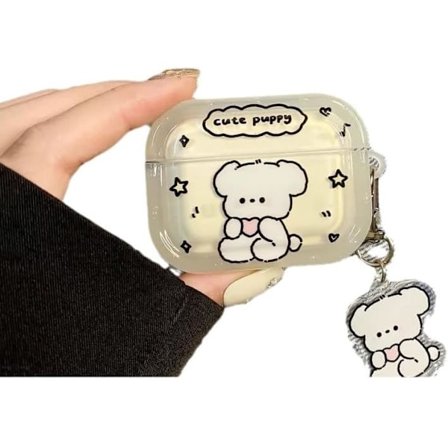 1 st Kompatibel med AirPods 4 2024 Skal Söt, Stötsäker Mjuk TPU Genomskinligt Skydd med Söt Nyckelring Airpods 4:e Gen