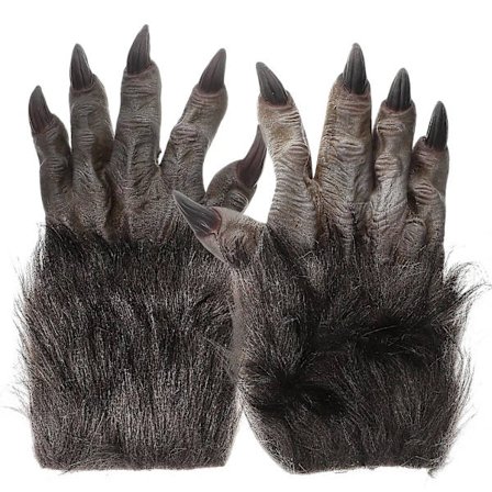 Vinterhandsker Varulvshænder Varulv Rekvisitter Halloween Varulv Kløer Handsker Varulv Kostume Grå M