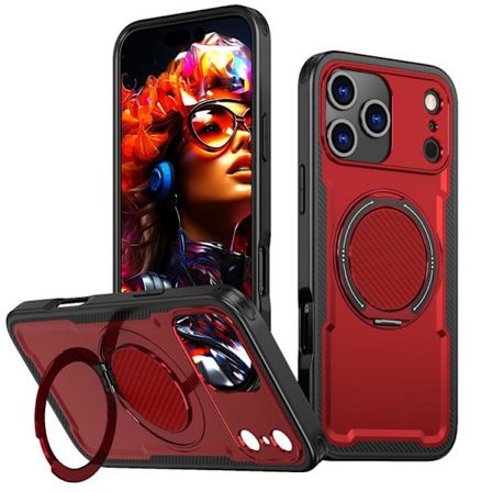 iPhone 17 Pro Max Skal med Metall 360 Graders Rotation och MagSafe