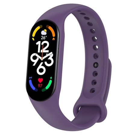 Lila Lila Silikon Armband kompatibelt med Xiaomi Mi Band 7 kompatibelt med Xiaomi Mi Band 7 / 7nfc / 6 / 6 Nfc / 5 / 5 Nfc / Amazfit Band 5