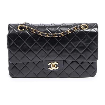 Chanel Vintage Pre-owned Medium Double Flap Tas , Zwart , Dames , Maat: ONE Size Vintage Tassen