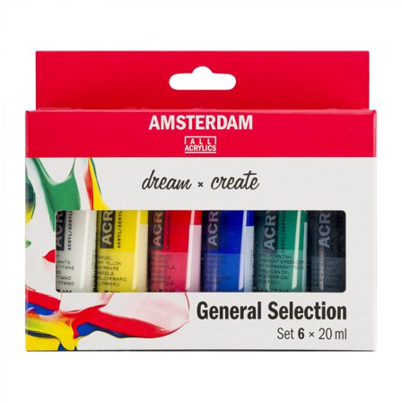 Amsterdam Akryl General Selection Sæt 6 x 20 ml
