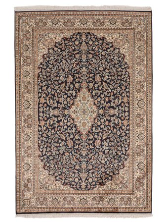 Itämainen Kashmir 100% Silkki Matot Matto 128X188 Ruskea/Musta Silkki, Intia