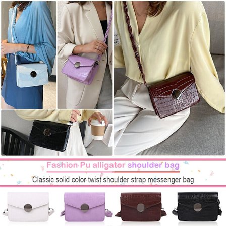 Fashion Alligator PU Crossbody Satchel Bag Alligator Texture