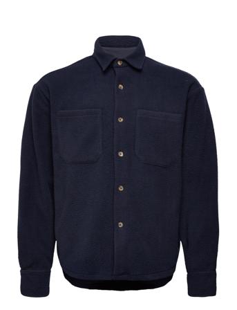 Jacob Pile Hybrid Overshirts Navy Les Deux