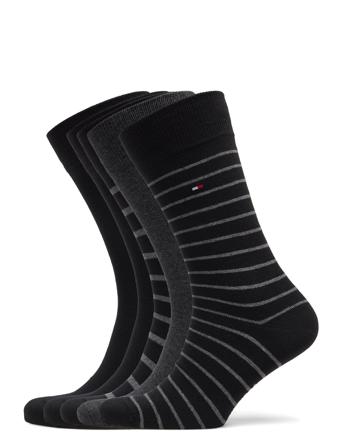 Th Men Sock 5P Giftbox Stripes Underwear Socks Regular Socks Svart Tommy Hilfiger