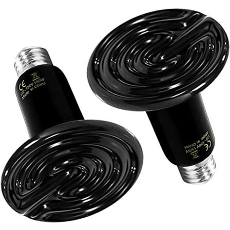 Kjæledyrsikker infrarød varmelampe, keramisk varmelegeme med lang levetid, strålevarme for reptiler, amfibier, fugler, kyllinger, kaniner (100W)