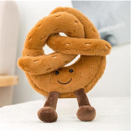 Pretzel Toast Brød Plysjleke, Mat Plysj Pute Søt Plysj Fylt Dyr