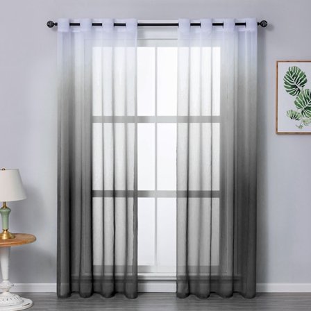 Gardinmaljer (2 stk.) transparent gradient vertikal gardin voile