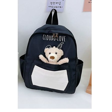 Student skoletaske børnehave børns rygsæk dreng og pige baby førskole sød lille skoletaske 2-5 år gammel - sort