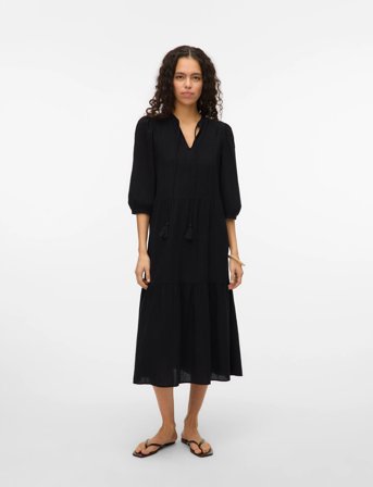 Vero Moda Vmpretty 3/4 Long Dress Wvn Ga - Black - S