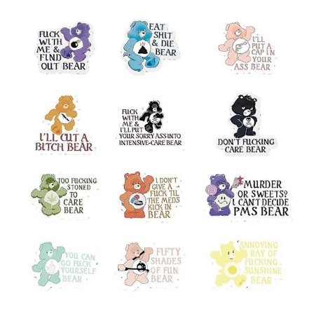 Tegneserie Ondsinnet Care Bear Klistremerker Vanntett For Laptop Scrapbooking