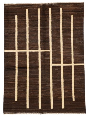 Berber Style Matta Handknuten 150X196 Svart/Beige Afghanistan