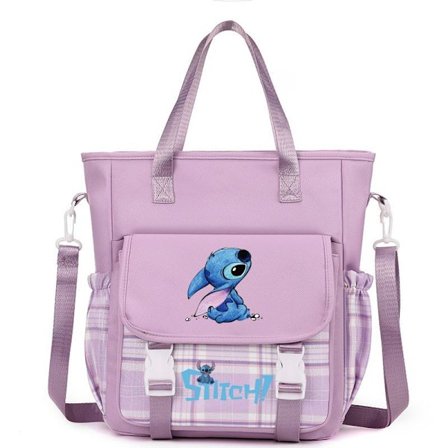 Lilo og Stitch Rygsæk Taske til Piger Student Skuldertaske Håndtaske Sød Print Canvas Skole Taske Møntpung