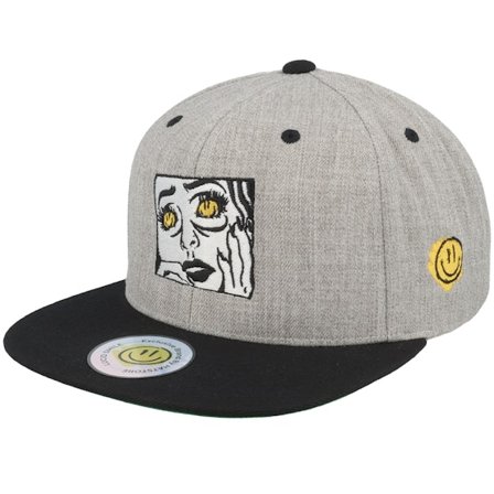 Lucid Smile - Grijs snapback Cap - Smile Eyes Heather Grey/Black Snapback @ Hatstore