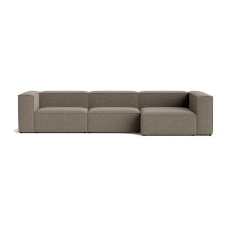 Luksus Lissabon chaiselong sofa, højrevendt | 360cm - Nordic Grå kvalitetsstof - 360x130x72cm modulsofa med krydsfiner ramme