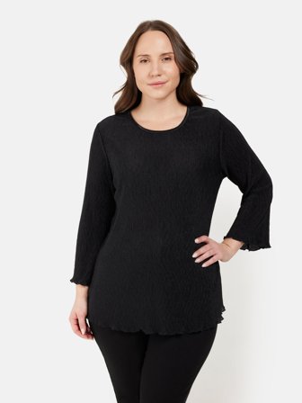 CISO - 3/4 Ærmet Bluse - Sort - Skindende