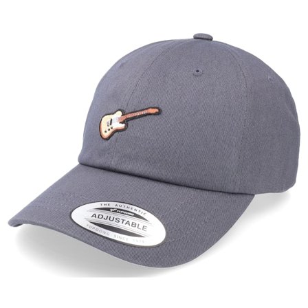 Abducted - Grå unconstructed Keps - Tele Guitar Patch Dark Grey Dad Cap @ Hatstore