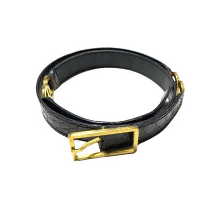 Chanel Vintage Pre-owned Läder skrp svart, Dam Vintage Accessoarer, Dam, Storlek: ONE SIZE
