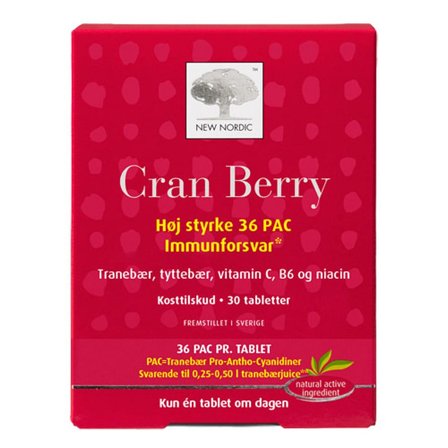 New Nordic Cran Berry 30 tabl., Helse & Madvarer, Ingredienser, Tranebær