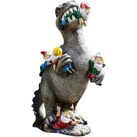 Dinosaurmat Goblin Hagestatue, Hagegnom Massakre Dinosaur Utendørs Interessant Statue Kunst Terrasse Skulptur, Plen