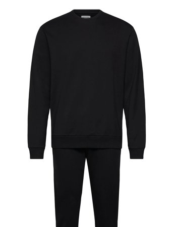 Jack & Jones Jacterry Ls Crew Neck And Pants Set W - Black - L