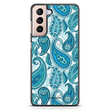 Bjornberry Skal Samsung Galaxy S21 - Blå Paisley