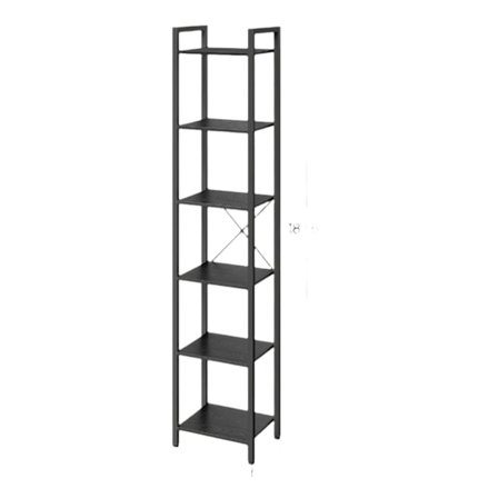 Rootz Bookshelf Standregal - säilytysteline - Musta - Kestävä puinen lastu ja teräs - 30 cm x 40 cm x 187,5 cm