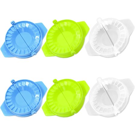 (Blå, Grøn, Klar) Multifunktionelt ravioli-form sæt med 6, håndpresset, vaskbart ravioli dejpresse sæt og foldbare ravioli-forme.