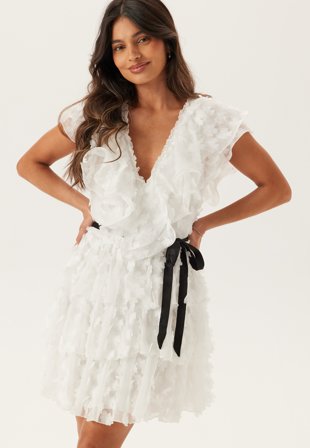 Bubbleroom Occasion V-neck Frill Floral Dress Vaatteet