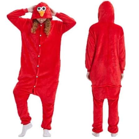 Unisex Voksen Kigurumi Dyrekarakter Kostume Onesie Pyjamas Onepiece XL Big Eyes-Red