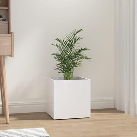 Vidaxl Odlingslåda Vit Högglans 40x40x40 Cm Konstruerat Trä Vit