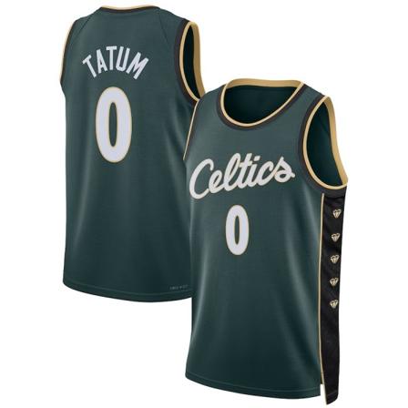 Mordely Boston Celtics #7 Jaylen Brown 2023 Green City Edition sydd voksentrøye K L