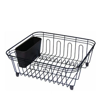 Oppvaskstativ med bestikkholder, svart