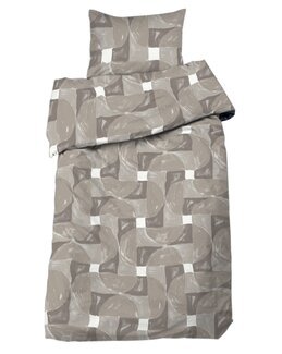 Påslakanset Milton med tryckt grafiskt mönster 2-delar Beige - Redlunds