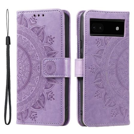 SKALO Google Pixel 7a Mandala lompakkokotelo - Violetti