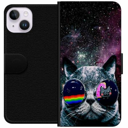 Apple Iphone 14 Plånboksfodral Space Cat