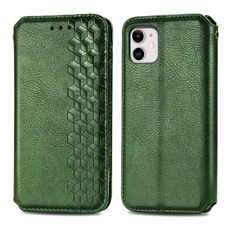 Fodral för iPhone 13 mini 5.4 Apple Grön Flip Magnetiskt Plånbok med Korthållare 3D