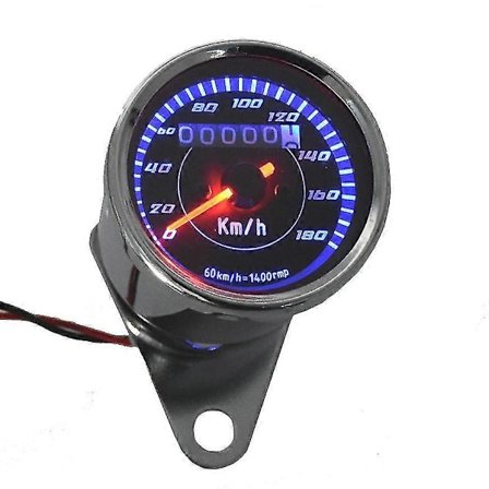 Universal Motorcykel Speedometer Meter Dobbelt Farve Led Lys Odometer Hastighedsmåler Gauge Miles 1 stk