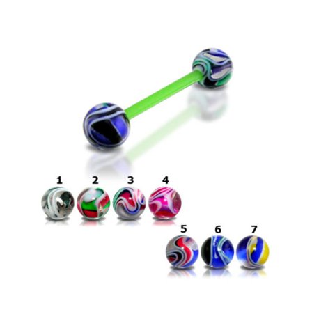 UV Tongue Barbell med UV Balls
