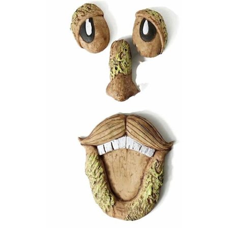 Udendørs Træ Ansigts Dekoration, Udendørs Træ Ansigts Statuer Gammel Mand Træ Klemmer Bark Spøgelse Ansigt Ansigts Træk Dekoration