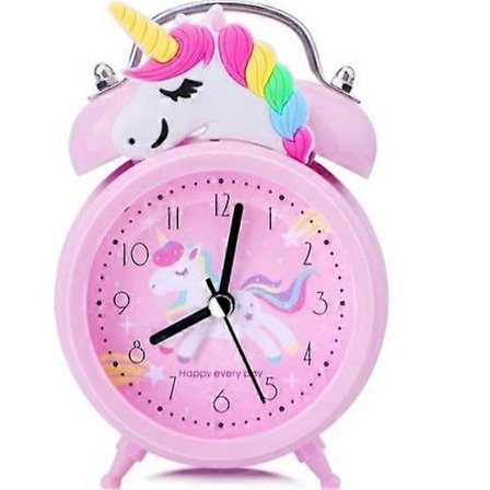 Yksisarviskello, hiljainen herätyskello yövalolla, klassinen kovaääninen kello, sopii koululahjaksi