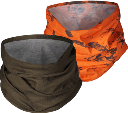 Seeland Neck Gaiter tuubihuivi, vihreä/huomio-oranssi, 2 kpl - Kaulahuivit