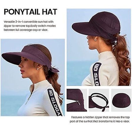 Hattar för kvinnor Upf 50+ Uv solskyddande konvertibel strand solskydd