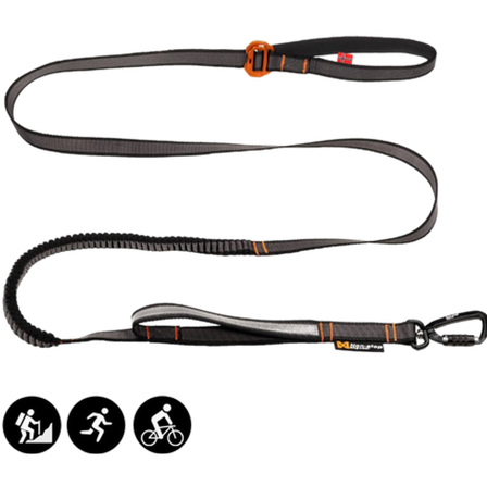 Non-Stop Dogwear - Touring Bungee Adjustable Grey Small - Hund - Hundetrening & bruksspor - Trekksele - ZOO.no