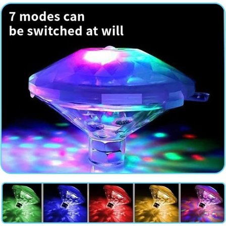 Flytande Bad Disco Ljus - 7 lägen Led Bad Ljus, färgskiftande undervattens Disco Ljus, Led Ljus för pool och festdekoration