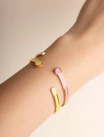 Design Letters Rainbow Dot Bangle - Yellow - ONE SIZE