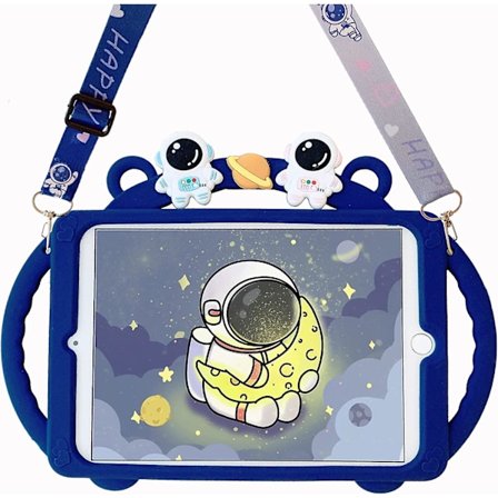Ubiuocase Skal för Ipad 9:e Gen 2021, Ipad 7:e & 8:e Gen 2020/2019 Skal - Sött Tecknad Astronaut Kreativt Skal för Barn Mjukt Stötsäkert Silikonskydd 